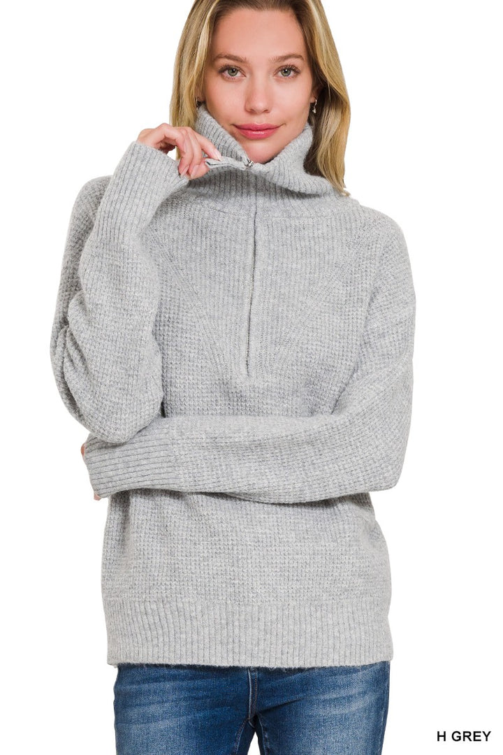 Emma Collard Half Zip Sweater