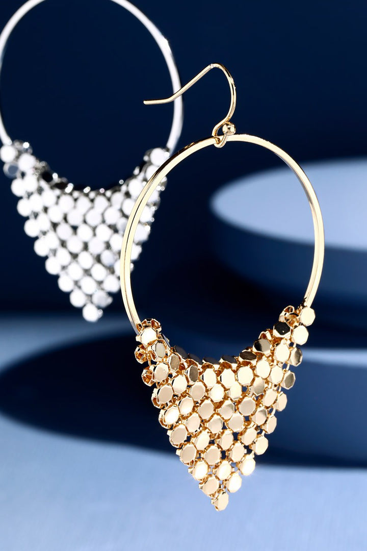 Glistening Metal Hoop Earrings