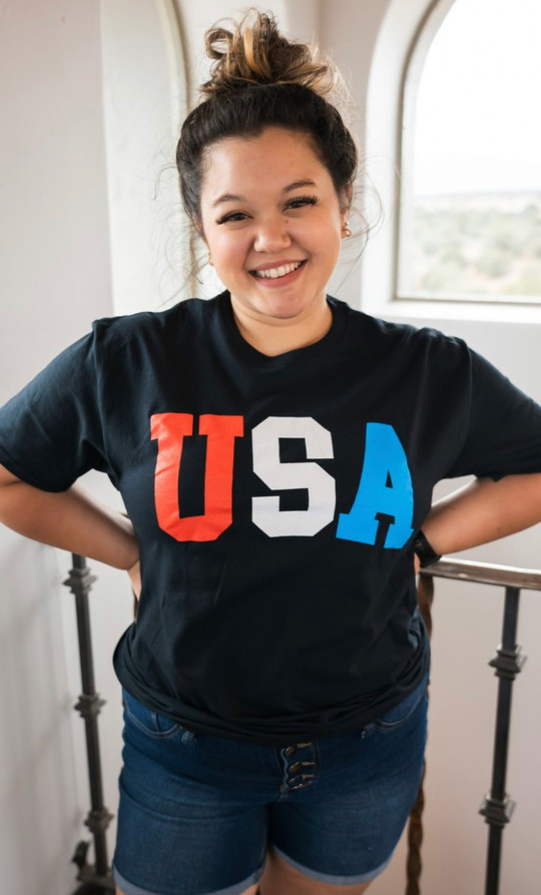 Black USA Graphic Top