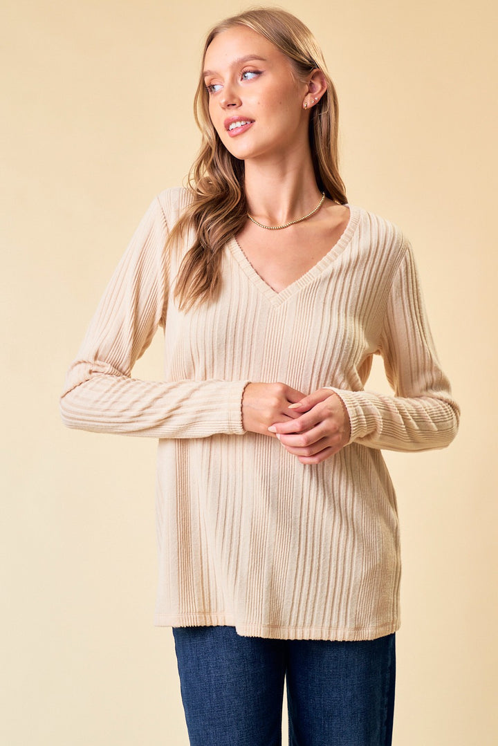 V-Neck Knit Tops