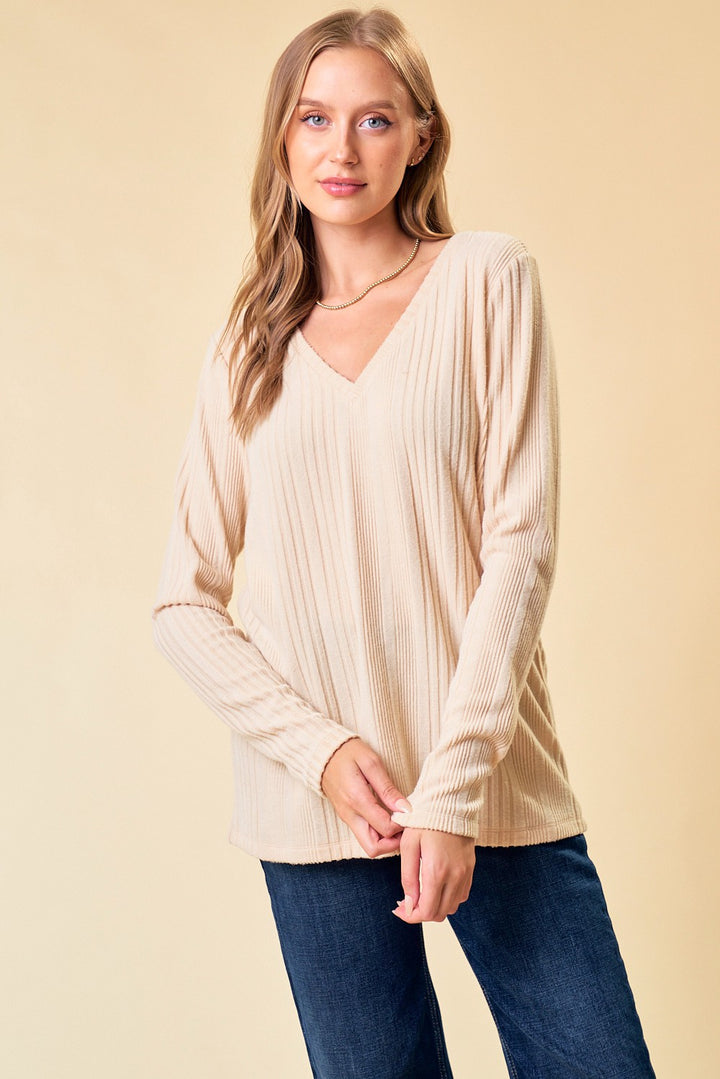 V-Neck Knit Tops