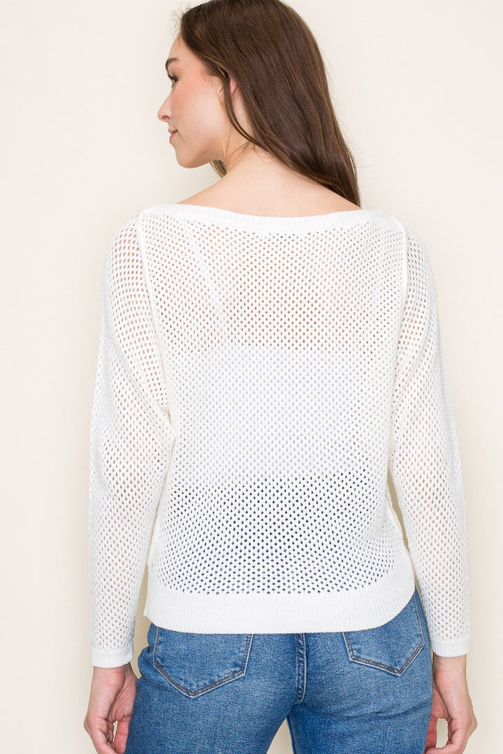 Ivory Crochet Sweater