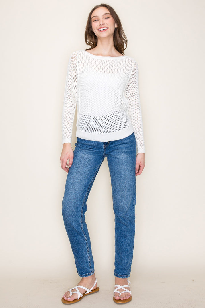 Ivory Crochet Sweater