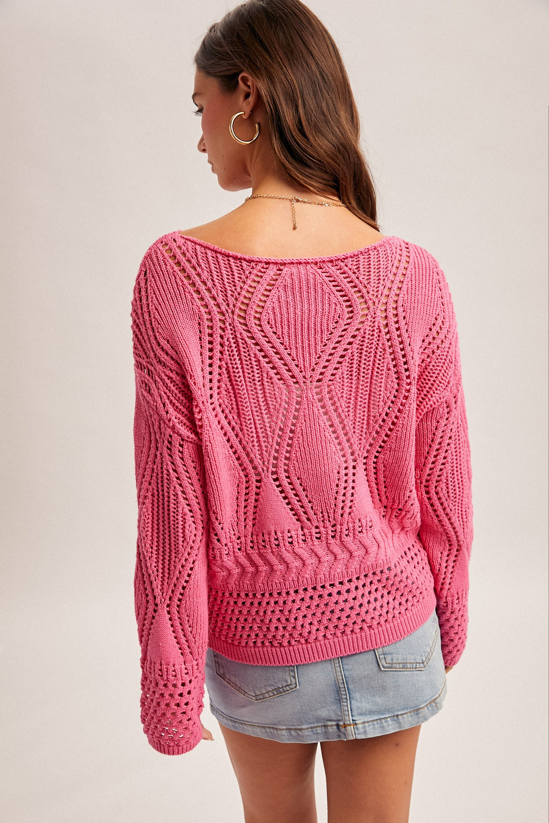 Jasmine Crochet Knit Sweater