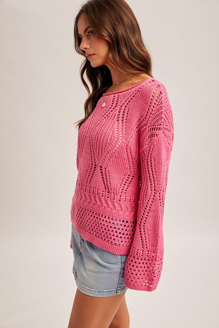 Jasmine Crochet Knit Sweater