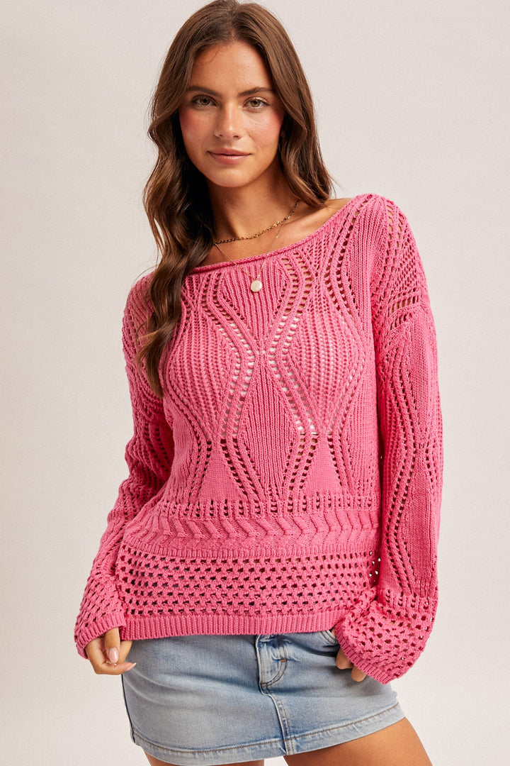 Jasmine Crochet Knit Sweater