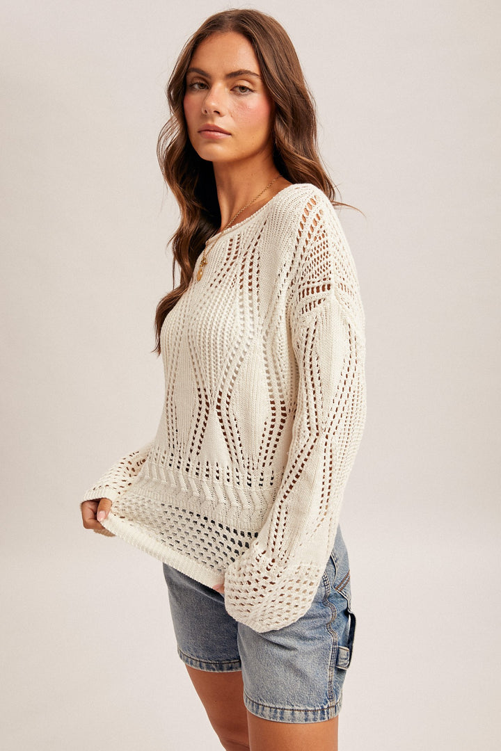 Jasmine Crochet Knit Sweater