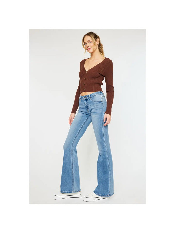 Light Wash Denim Flares