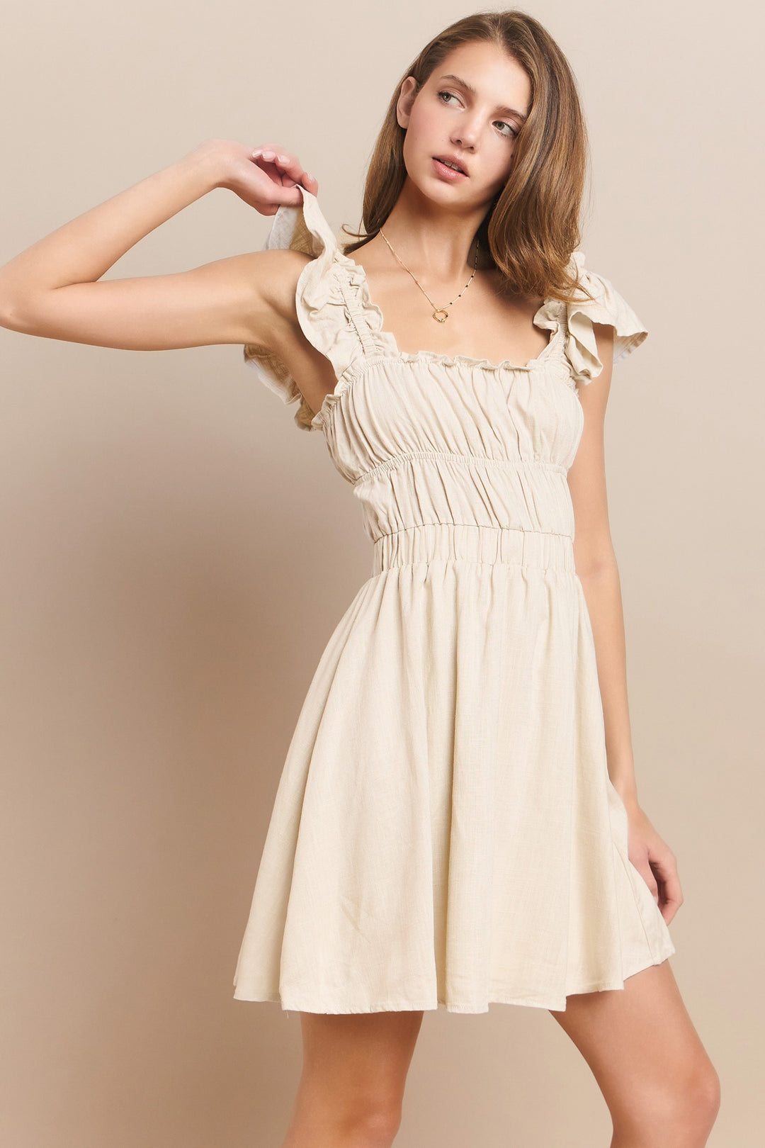 Josephine Ruffle Sleeve Dress