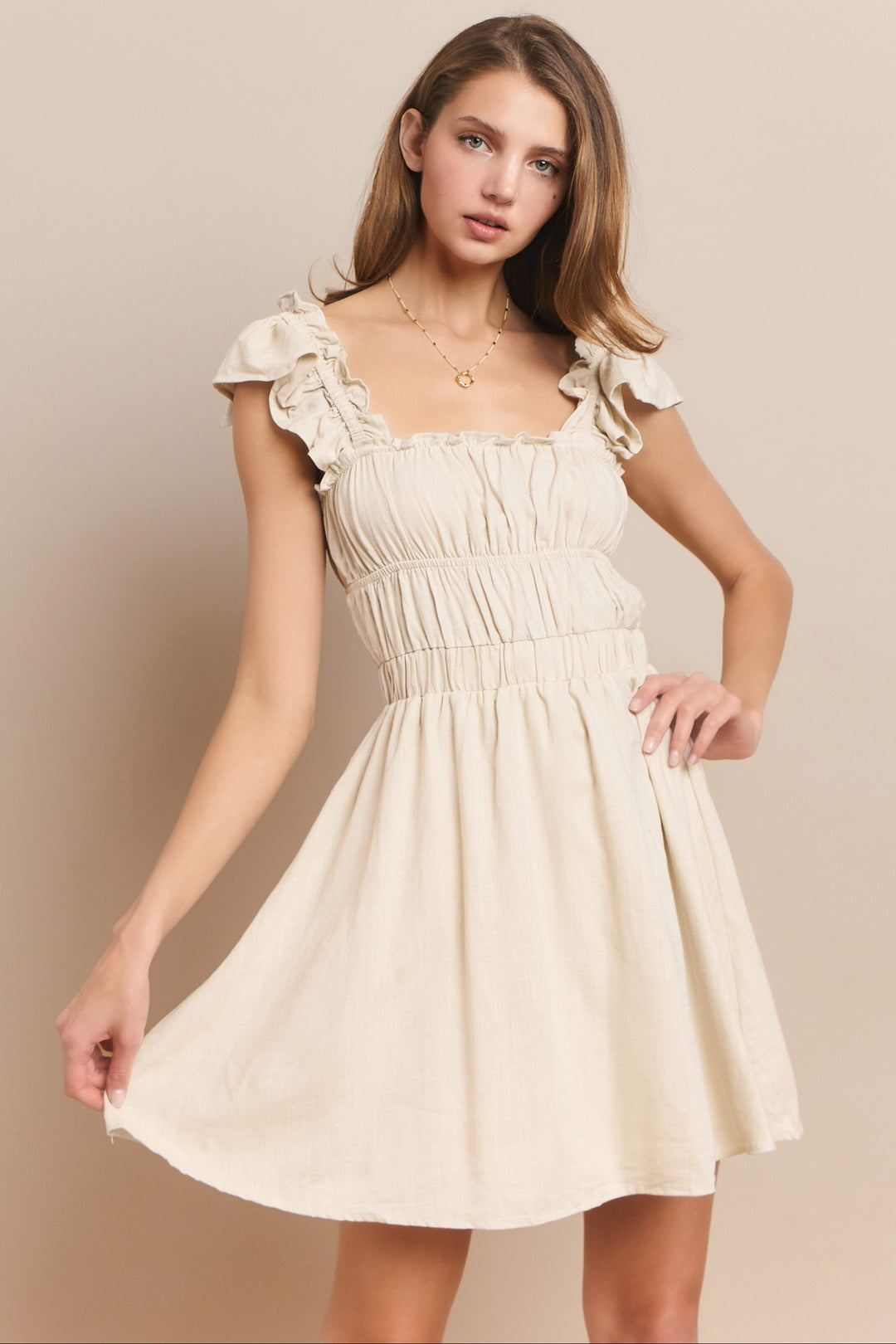 Josephine Ruffle Sleeve Dress