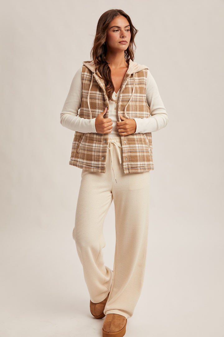 Kate Plaid Hooded Vest