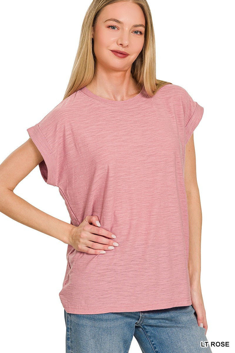 Rose Cuffed Sleeve Top