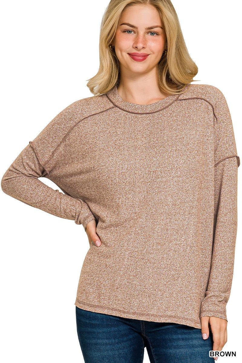 Maddie Exposed Hem Long Sleeve