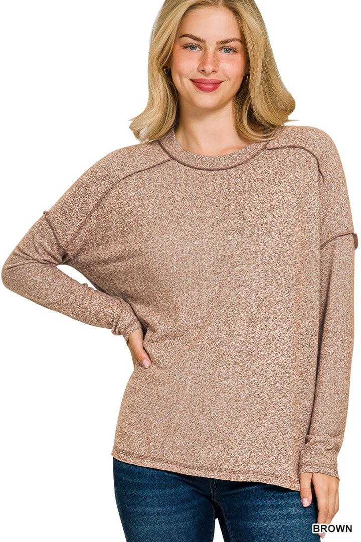 Maddie Exposed Hem Long Sleeve