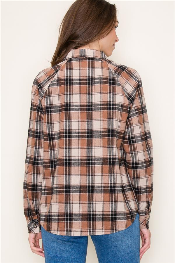 Mocha Plaid Button Down