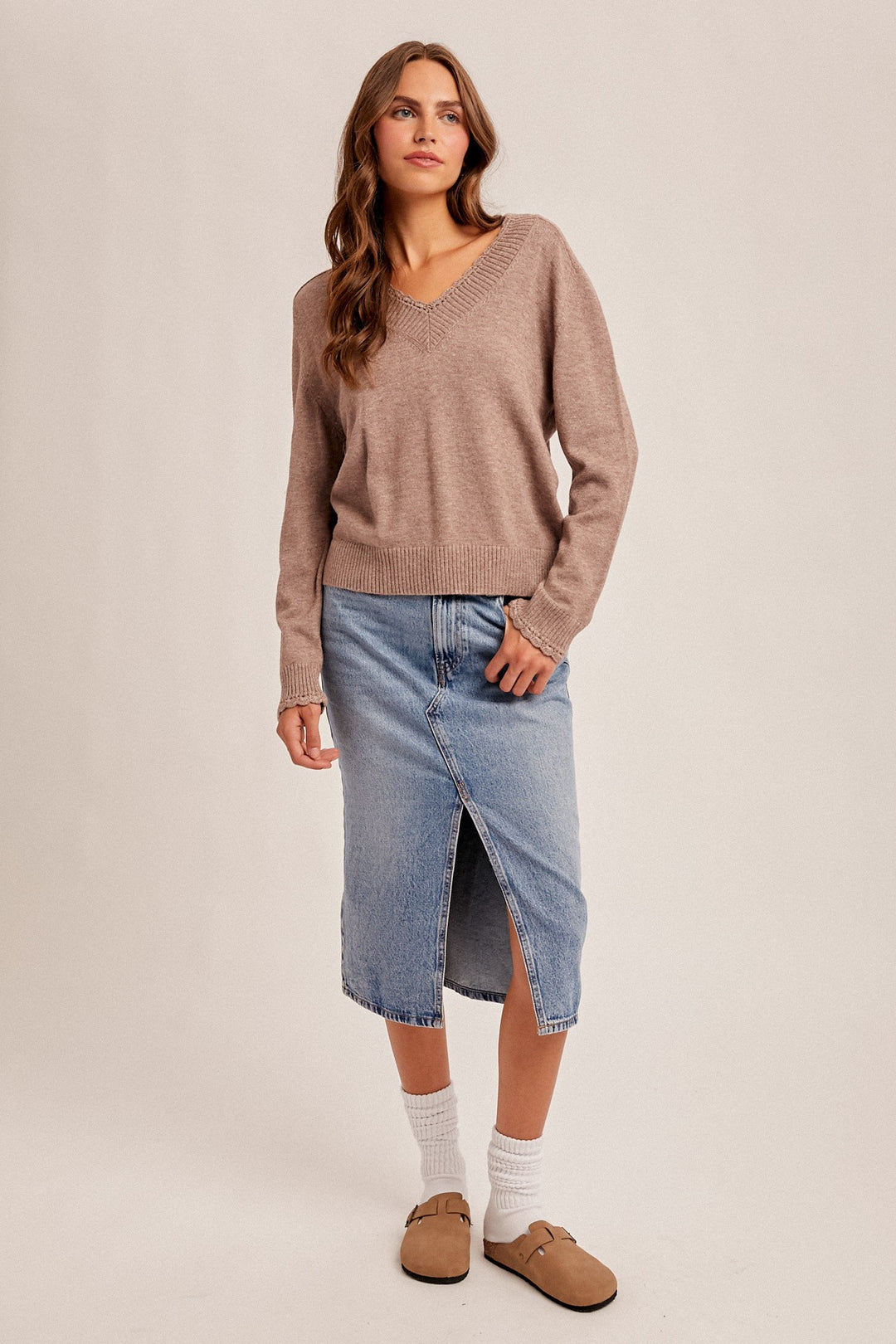Molly Scalloped Edge Sweater