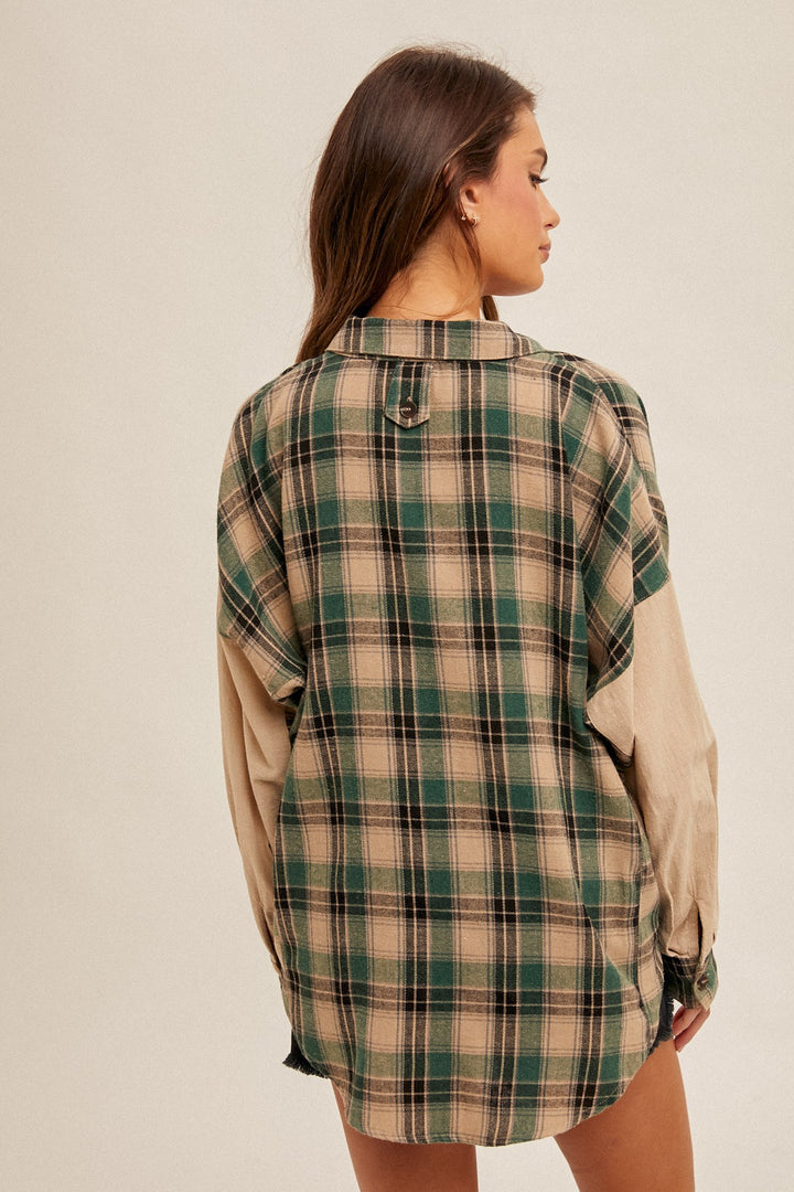 Oversized Pine Plaid Flannel Shirt