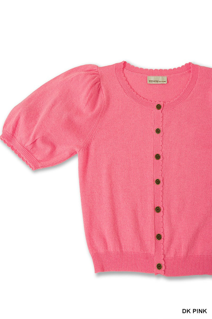 Puff Sleeve Sweater Cardigan
