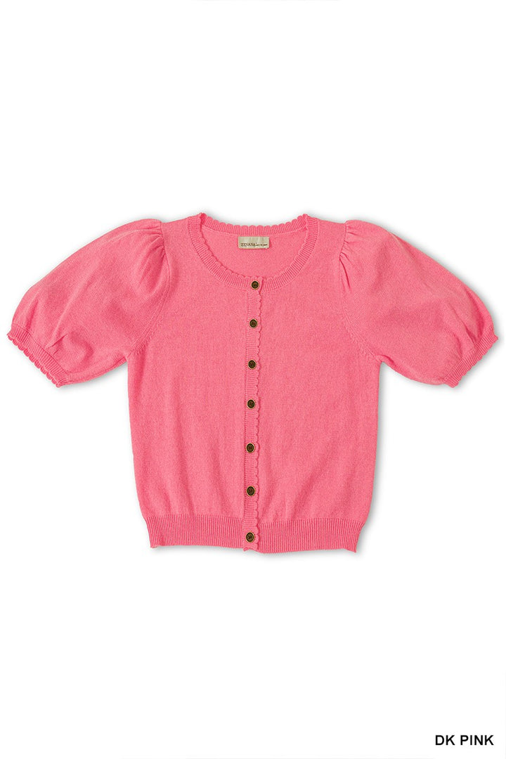 Puff Sleeve Sweater Cardigan