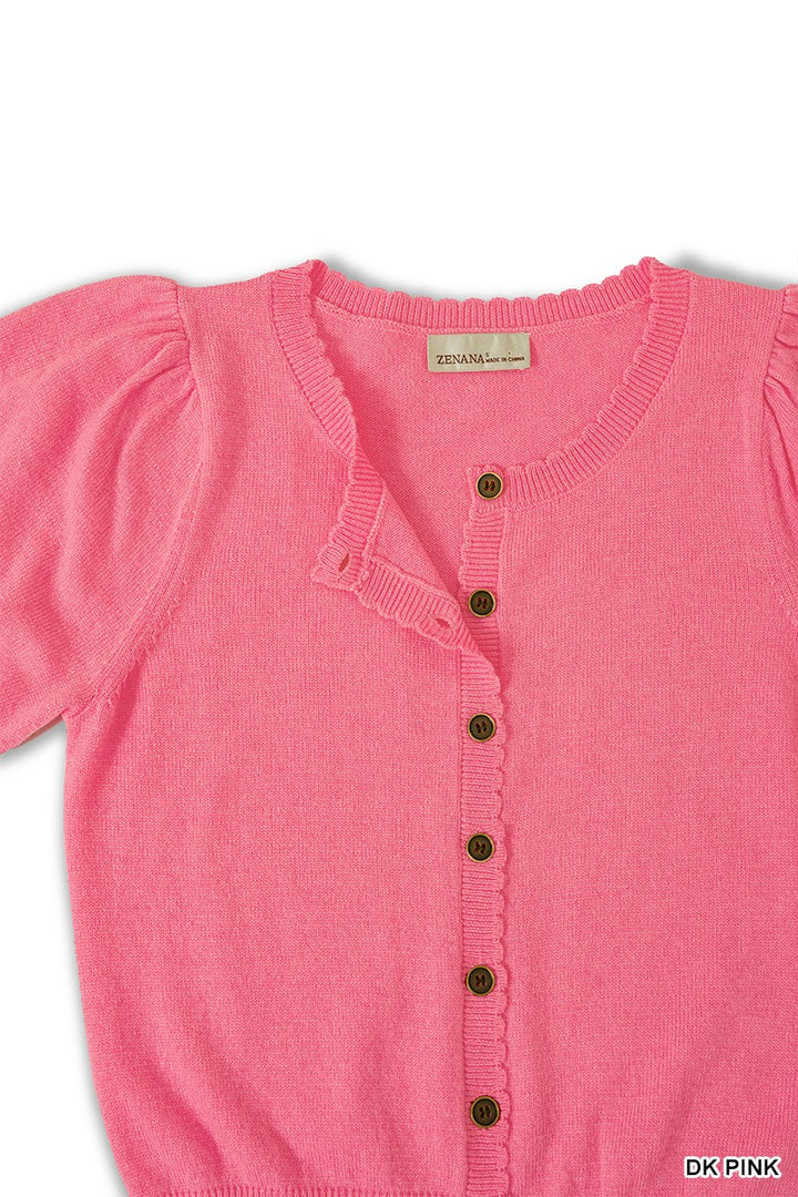 Puff Sleeve Sweater Cardigan