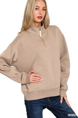 Fleece Half Zip Sweatshirt
