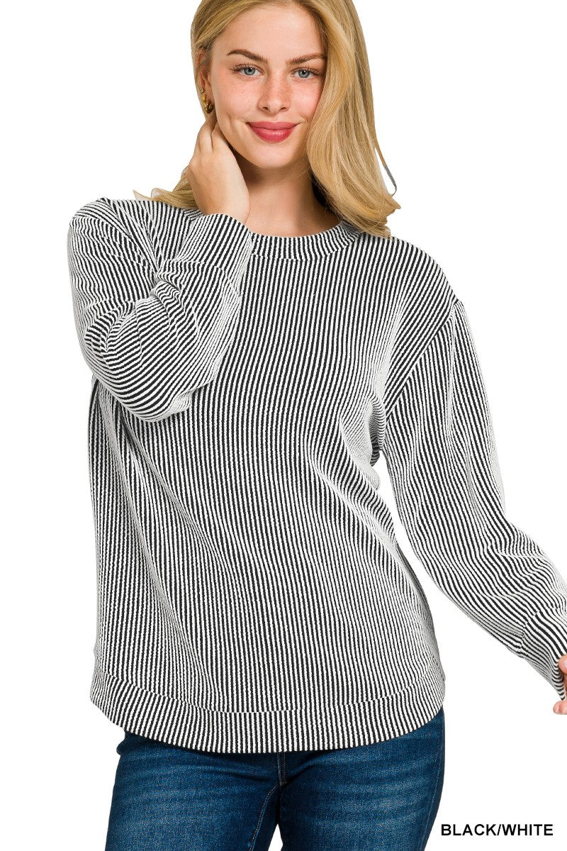Raised Ribbed Long Sleeve