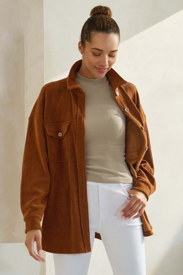 Sable Corduroy Shacket