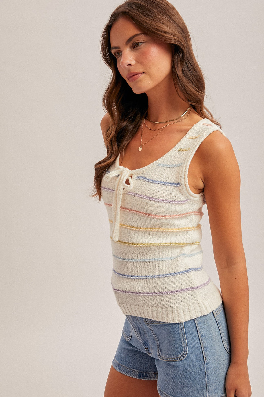 Tie Front Sweater Tank