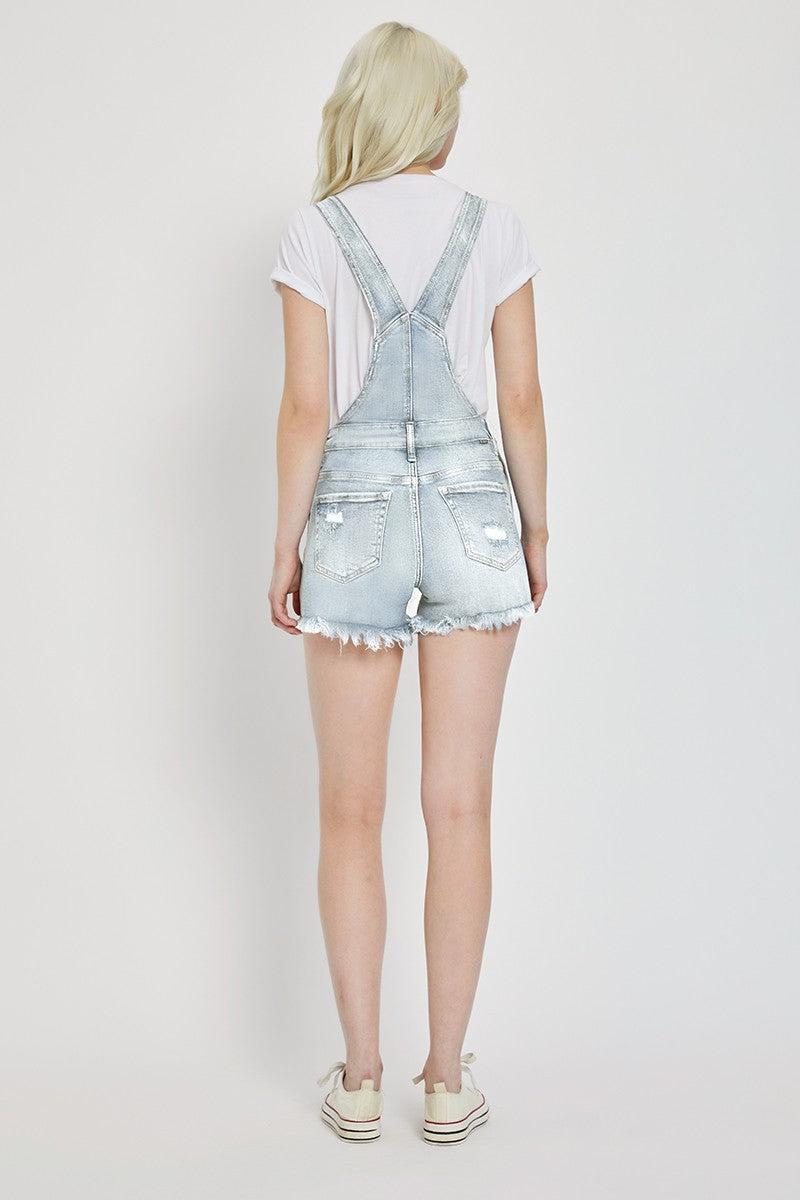 Distressed Stretchy Overalls