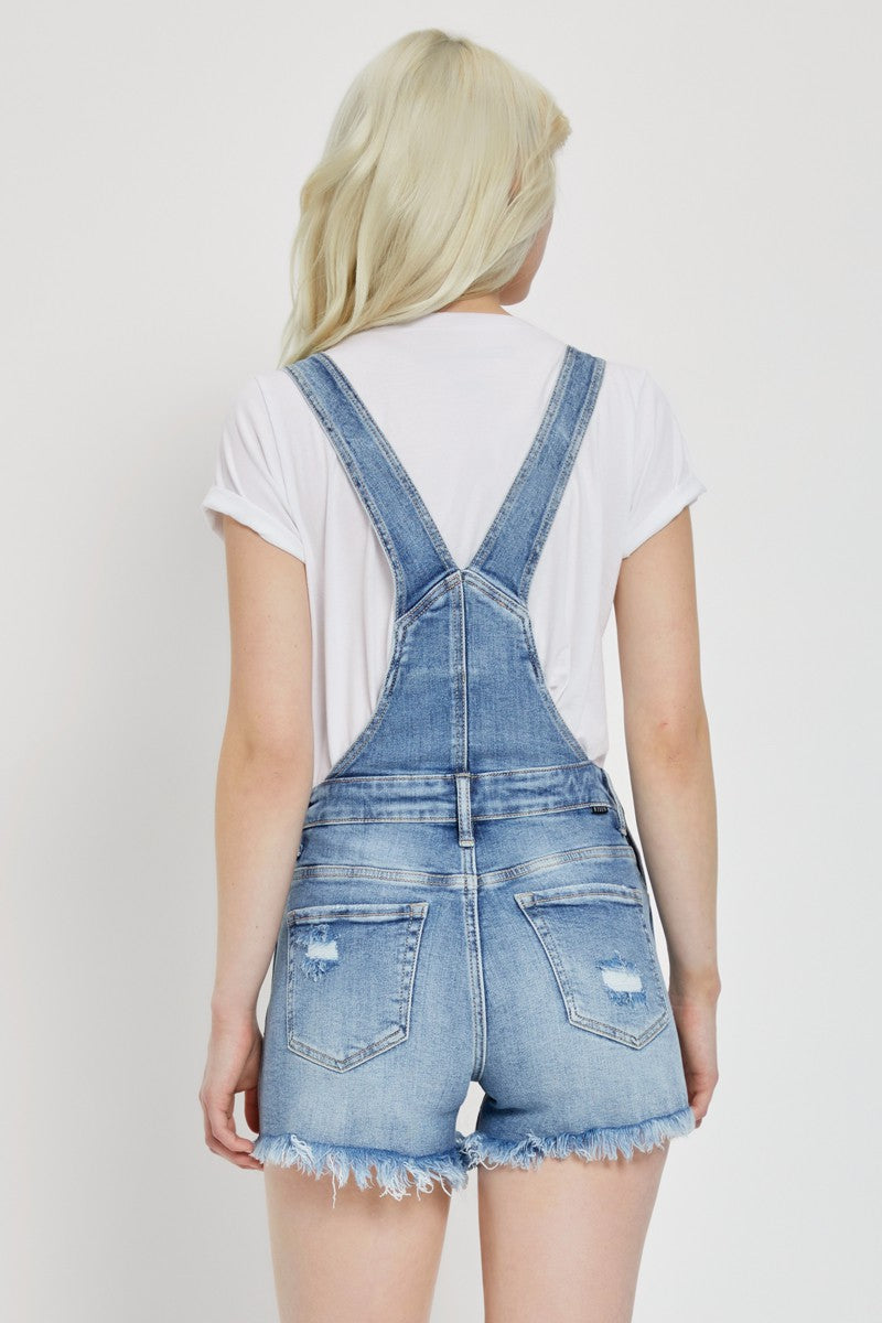 Mia Distressed Shorts Overalls