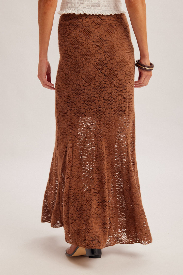 Soft-touch Lace Midi Skirt
