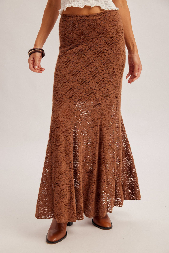 Soft-touch Lace Midi Skirt
