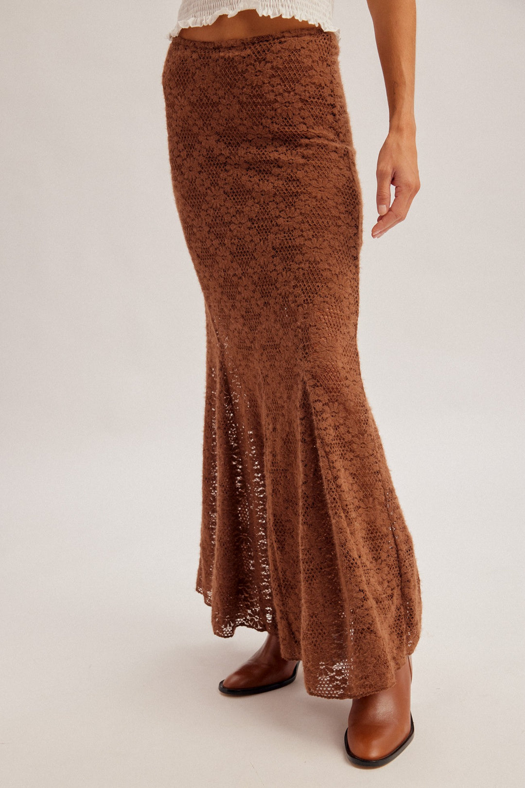 Soft-touch Lace Midi Skirt