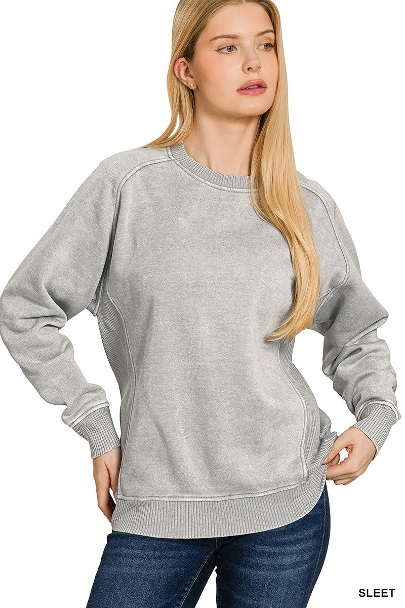 Kayla Acid Washed Pullover