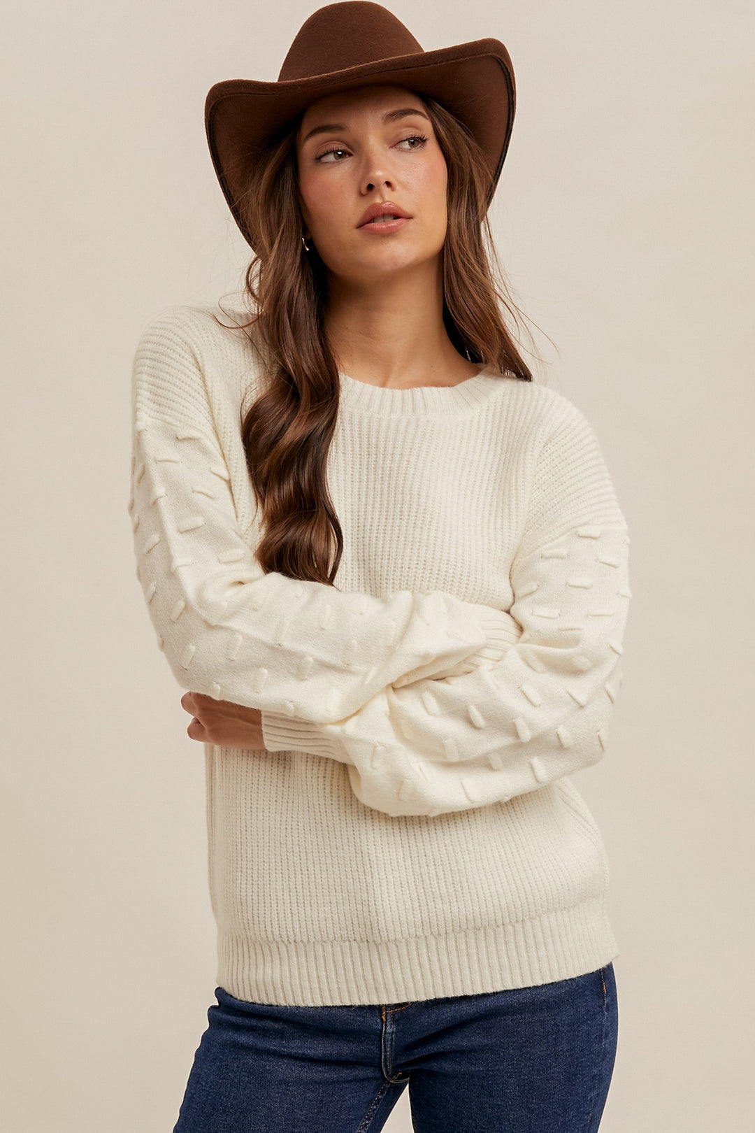 Slyvie Textured Knit Sweater