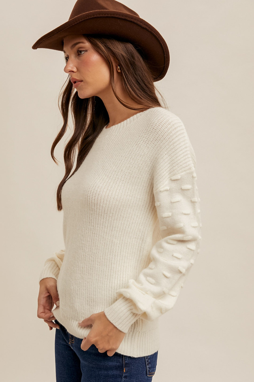 Slyvie Textured Knit Sweater