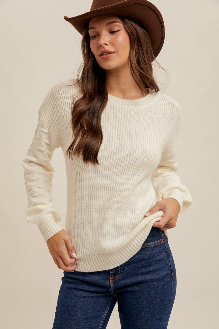 Slyvie Textured Knit Sweater