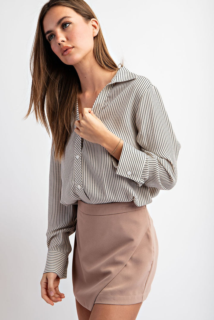 Striped Long Sleeve Blouse