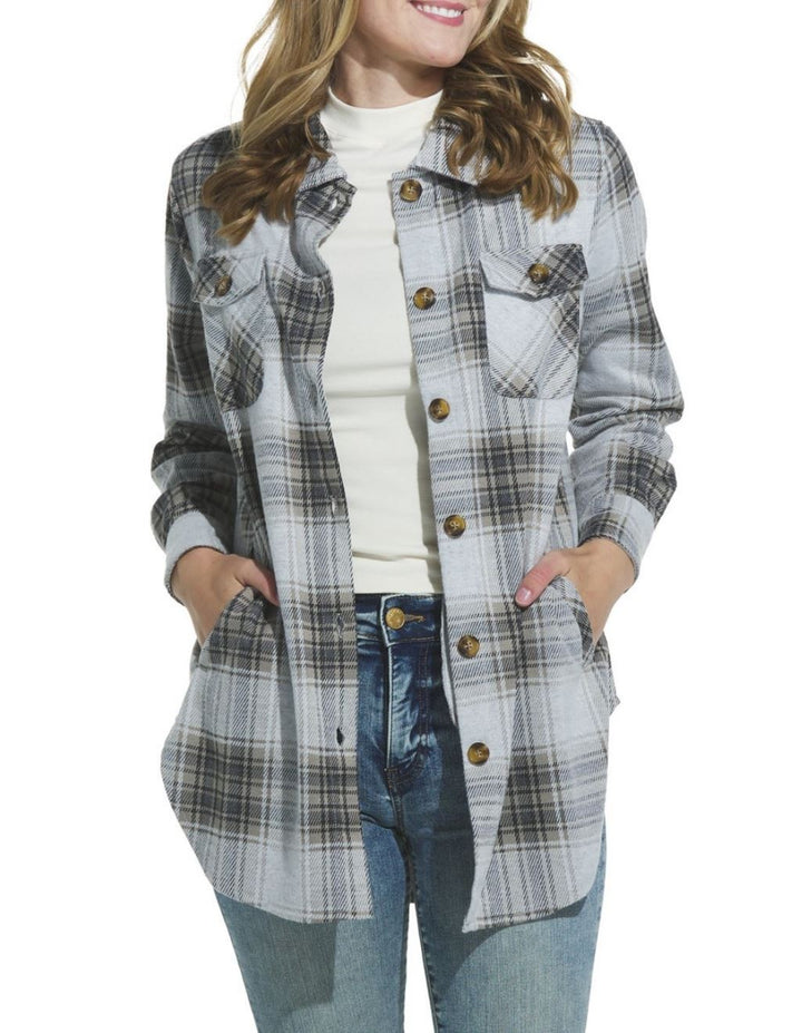 Ashleigh Plaid Button Up Shacket