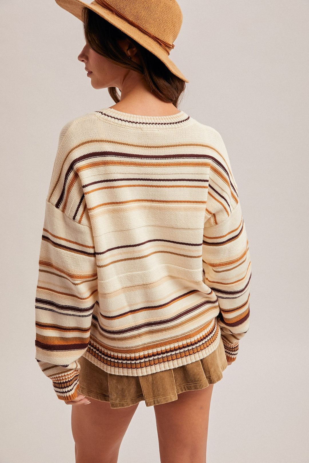 Textured Multi Striped Sweater