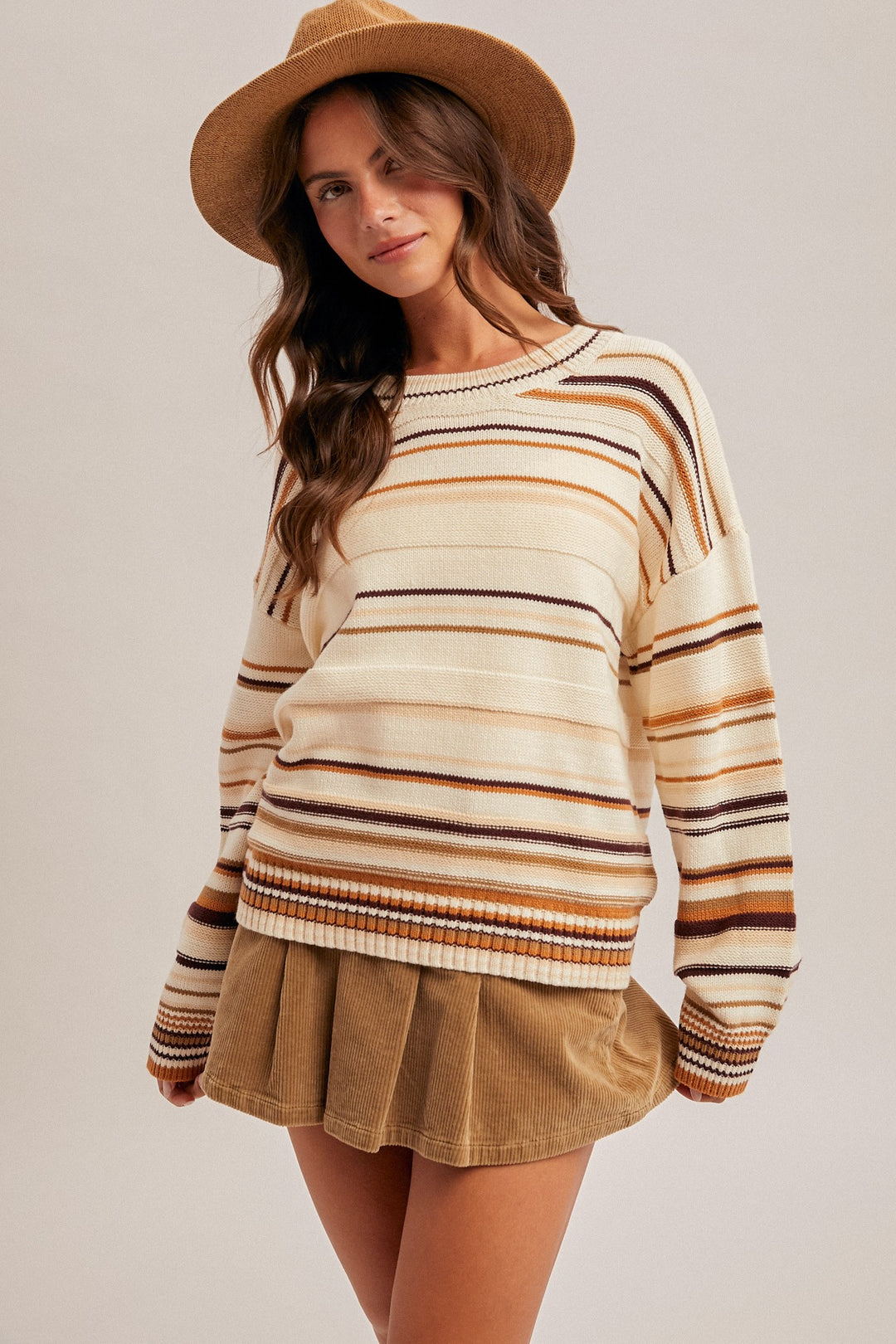 Textured Multi Striped Sweater