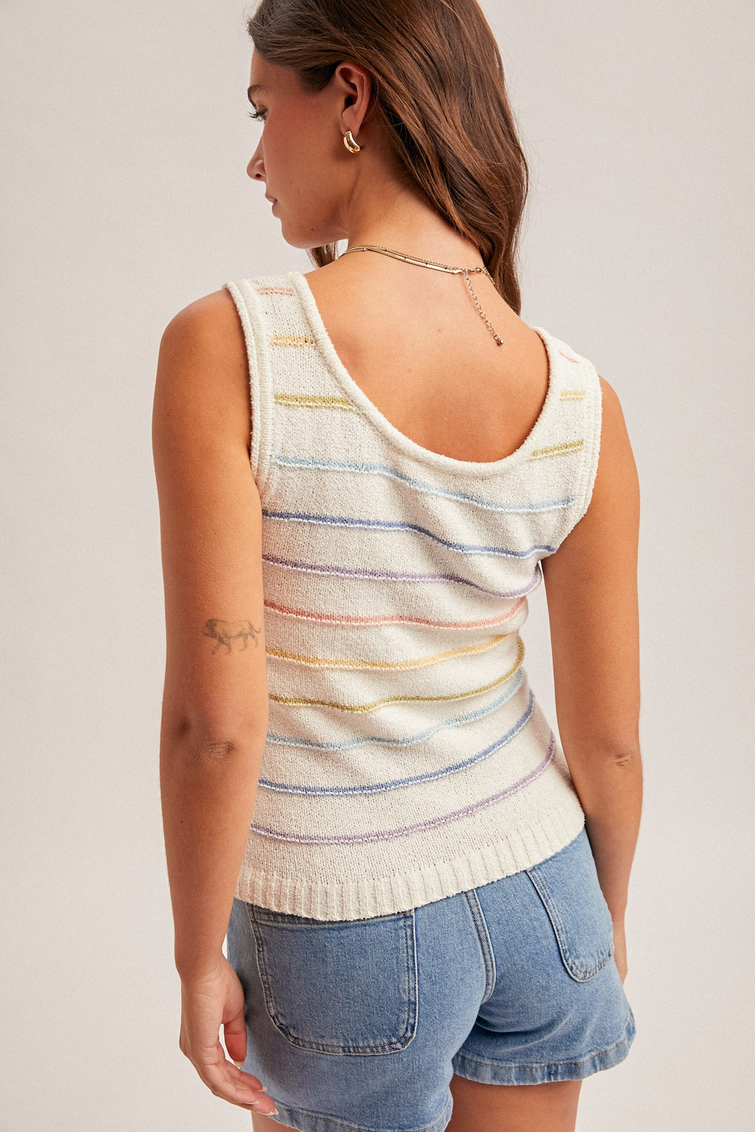 Tie Front Sweater Tank