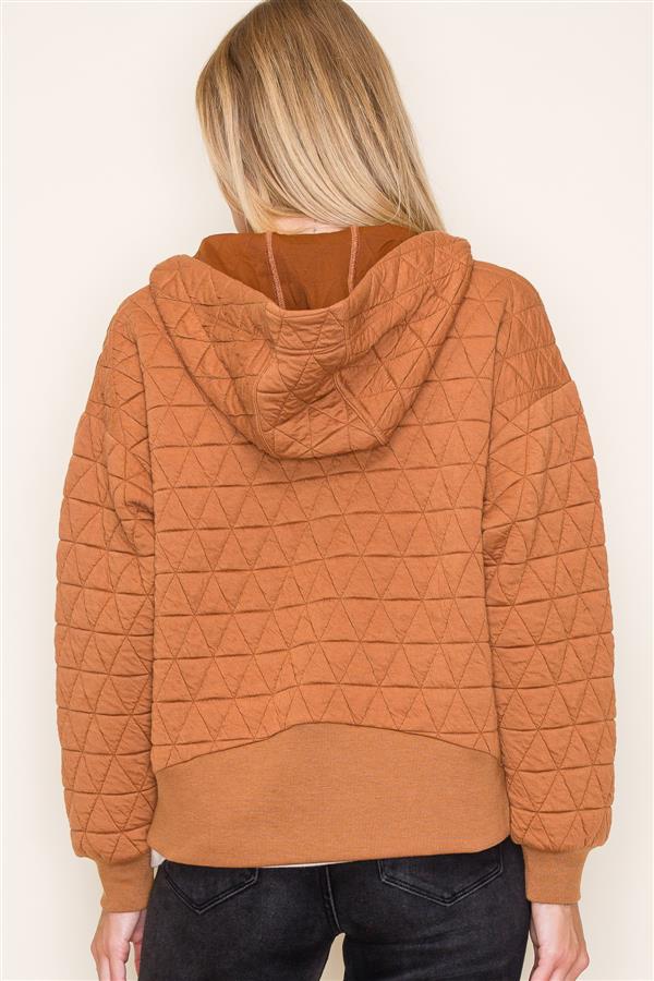 Toffee Quilted Zip Up