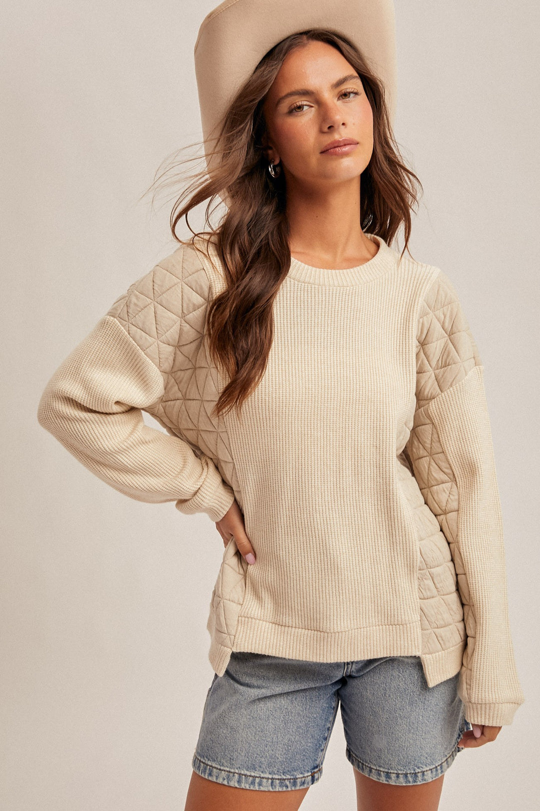 Tonya Conrast Oversized Pullover