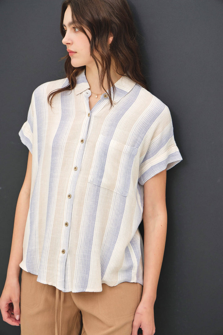 Dani Striped Button Down Shirt