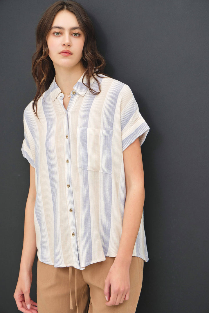 Dani Striped Button Down Shirt