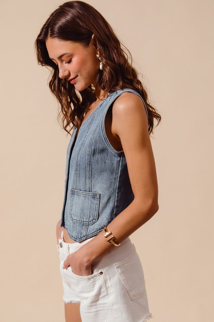 Vintage Washed Denim Vest