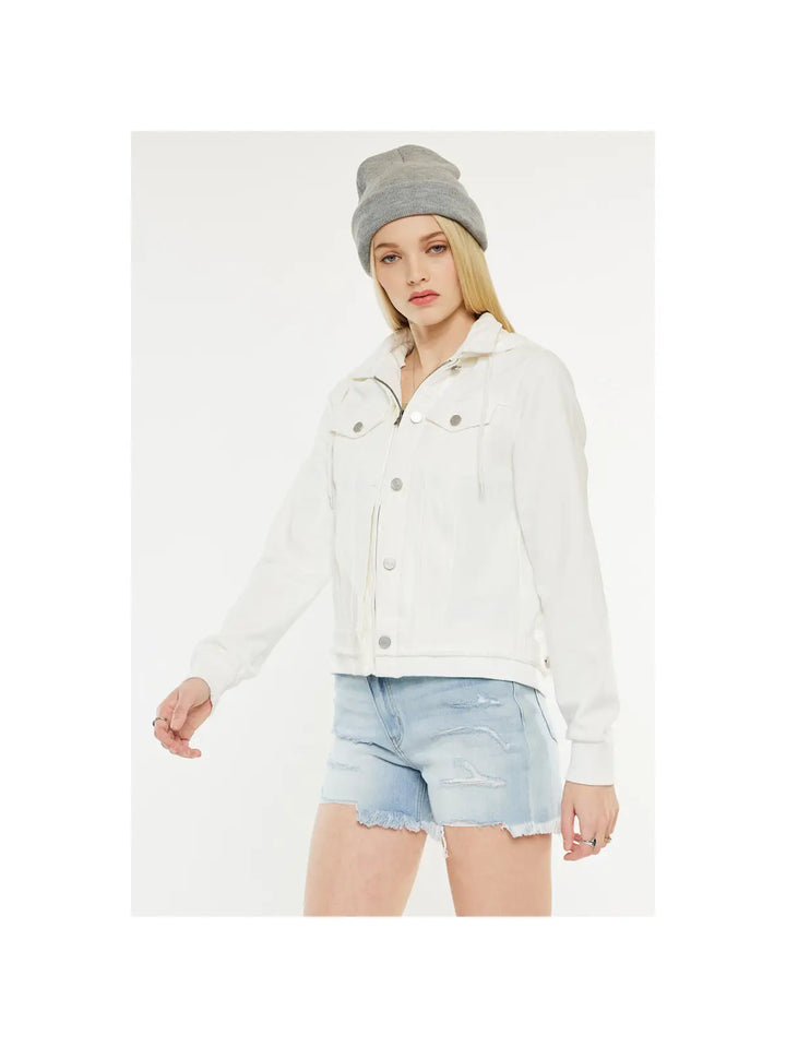 White Hooded Denim Jacket