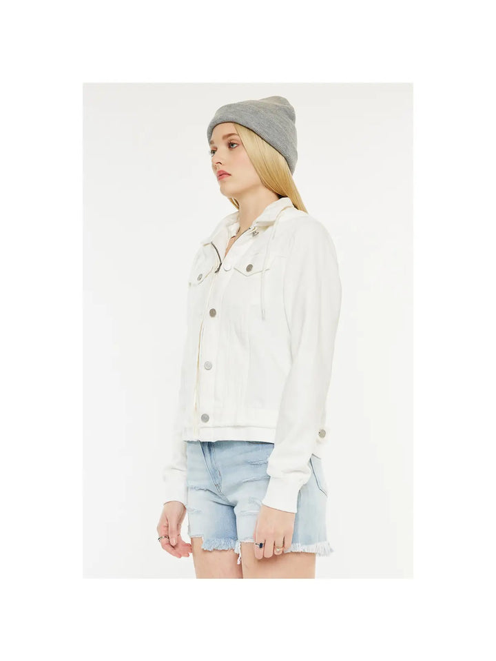 White Hooded Denim Jacket