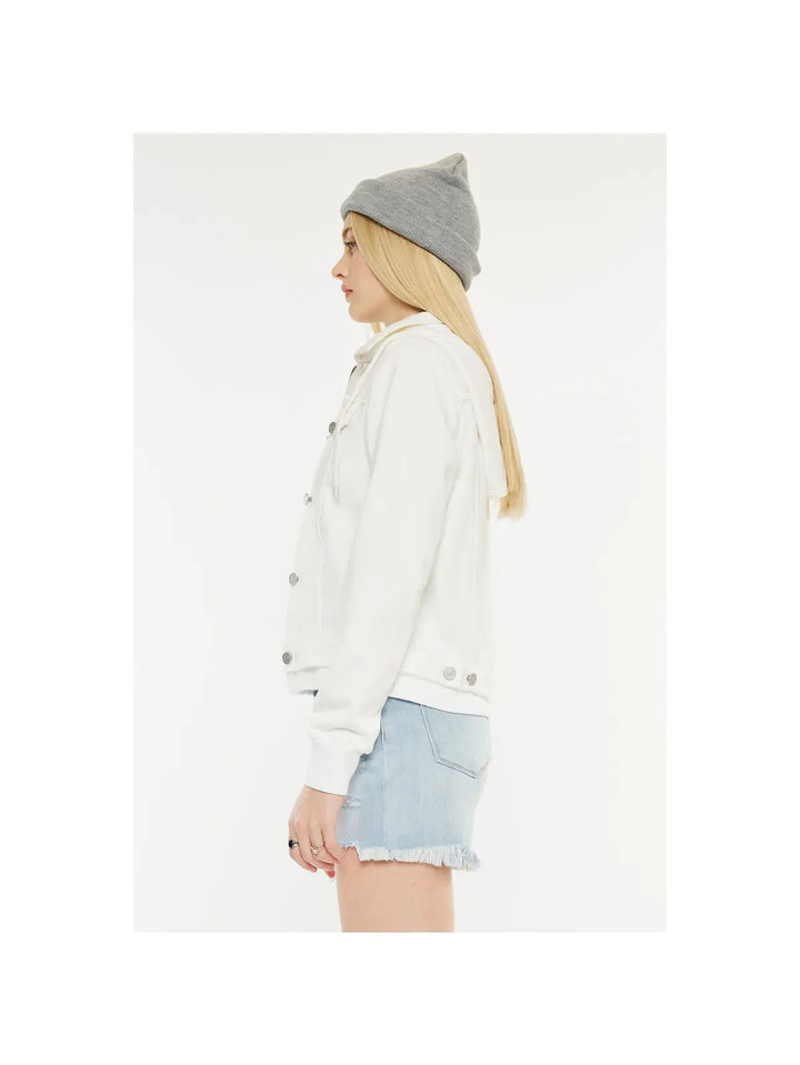 White Hooded Denim Jacket